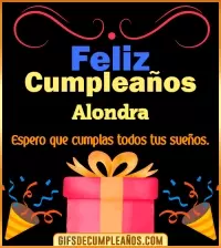 GIF Mensaje de cumpleaños Alondra